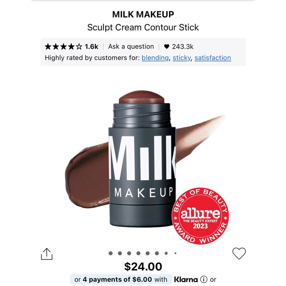 New Two (2) Milk Sculpt Stick - Shimmer